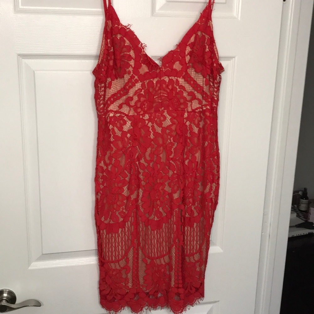 Fashion Nova lacy red dress